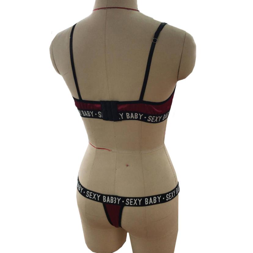 3Xl Plus Size Sexy Lingerie Set Bralette Women Bra Letter Print Lace Patchwork Women Underwear Sets Bra And Panty Set - Sheseelady