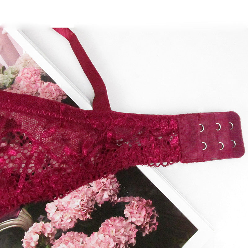 Sexy Solid Color Women's Lace 3/4 Cup Push Up Bra & Briefs Set 70B/75B/80B