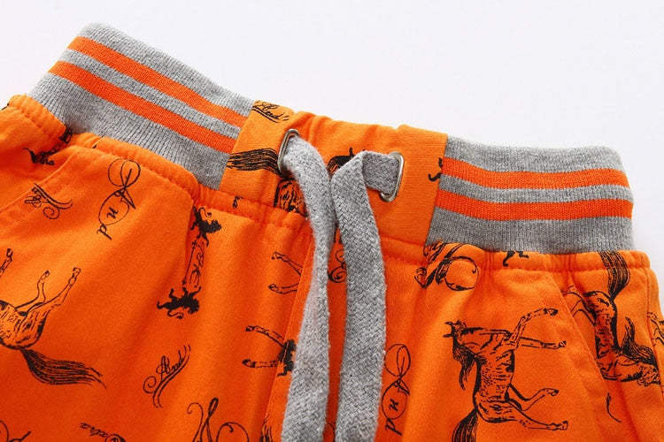Cartoon Printed Horse Summer Shorts For Unisex Kids - Sheseelady