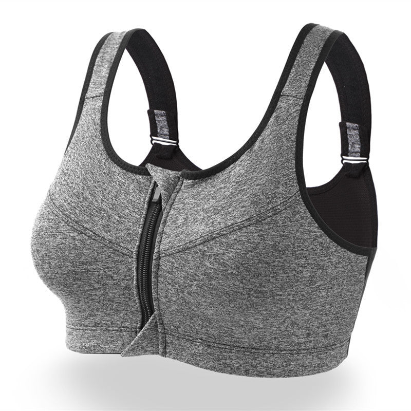 Hot Women Zipper Push Up Sports Bras Vest Underwear Shockproof Breathable Gym Fitness Athletic Running Yoga Bh Sport Tops - Sheseelady