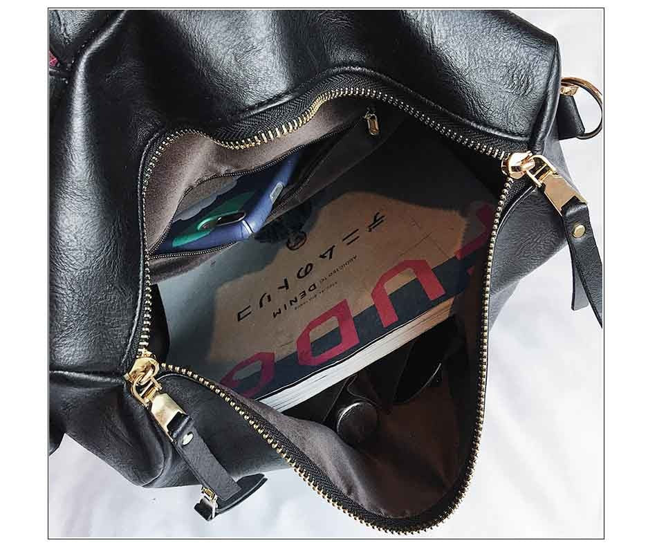 High Quality Pu Leather Rucksack Backpack With Silt Pocket - Sheseelady
