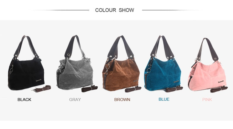 Handbag Women Shoulder Bag Female Large Tote Bag Soft Corduroy Leather Bag Crossbody Messenger Bag For Women - Sheseelady