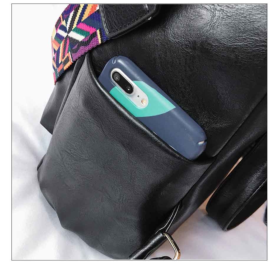 High Quality Pu Leather Rucksack Backpack With Silt Pocket - Sheseelady
