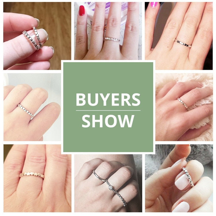 925 100% Solid Sterling Silver Forever Love Heart Finger Ring Original Jewelry Gift Global Shopping Festival - Sheseelady