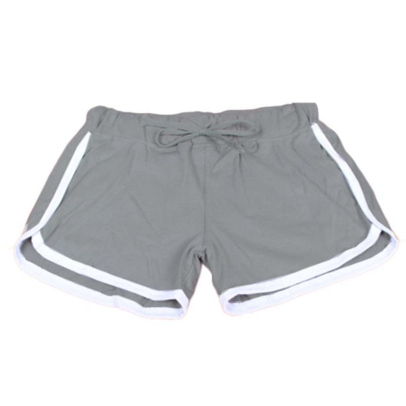 Esportes Fast Drying Drawstring Women Shorts Casual Anti Emptied Cotton Contrast Elastic Waist Correndo Short Pants - Sheseelady