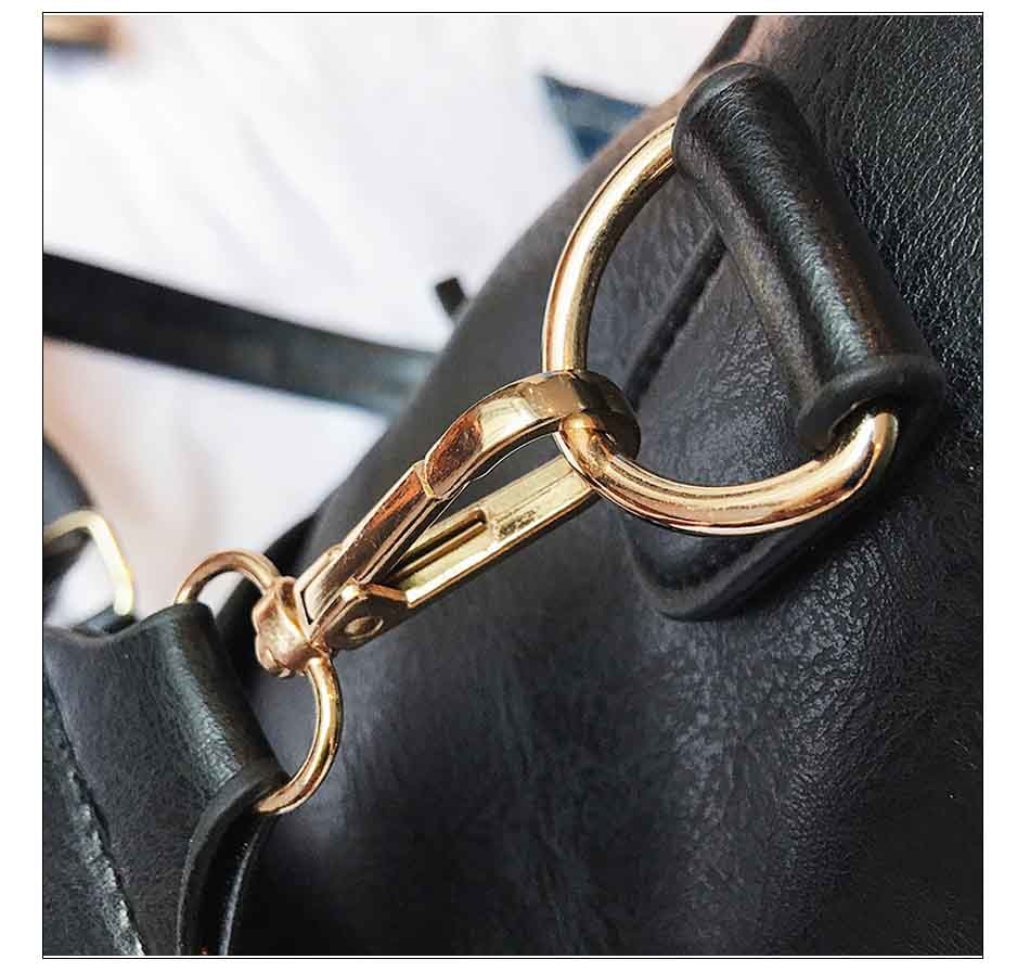 High Quality Pu Leather Rucksack Backpack With Silt Pocket - Sheseelady