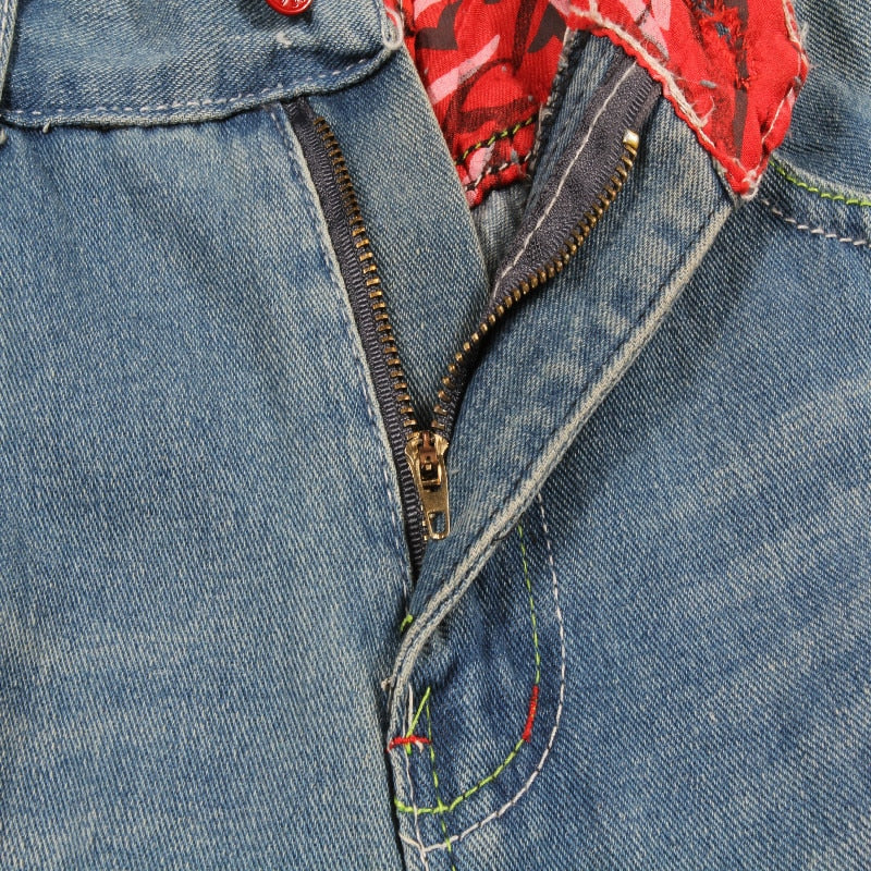 Autumn New Retro Hole Jeans Cotton Denim Trouseplus Size - Sheseelady