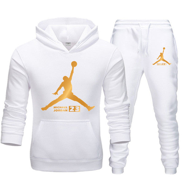 New Tracksuit Men Sportswear Set Fleece Hoodie Suit Jordan Letter Print Hombre Spring Autumn Winter Hoodie+Pants