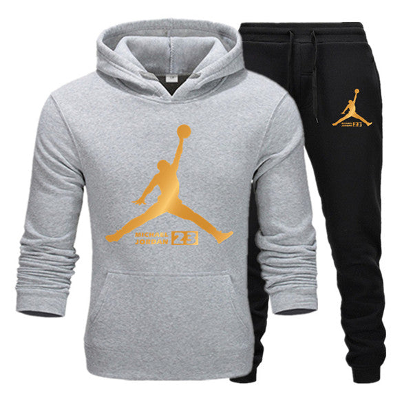 New Tracksuit Men Sportswear Set Fleece Hoodie Suit Jordan Letter Print Hombre Spring Autumn Winter Hoodie+Pants
