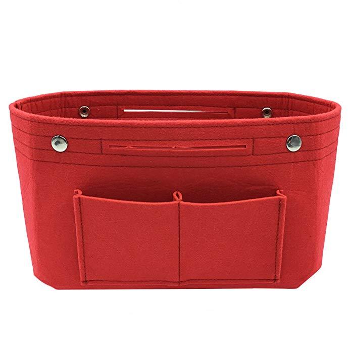 Stylish Women's Insert Felt Cloth Makeup Organizer With Multi-pockets For Toiletry