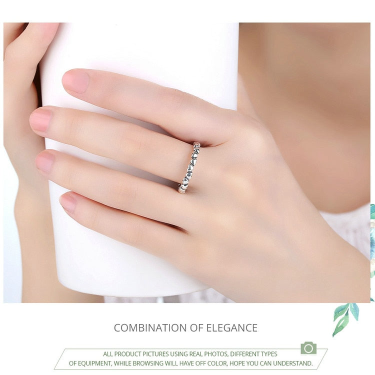 925 100% Solid Sterling Silver Forever Love Heart Finger Ring Original Jewelry Gift Global Shopping Festival - Sheseelady