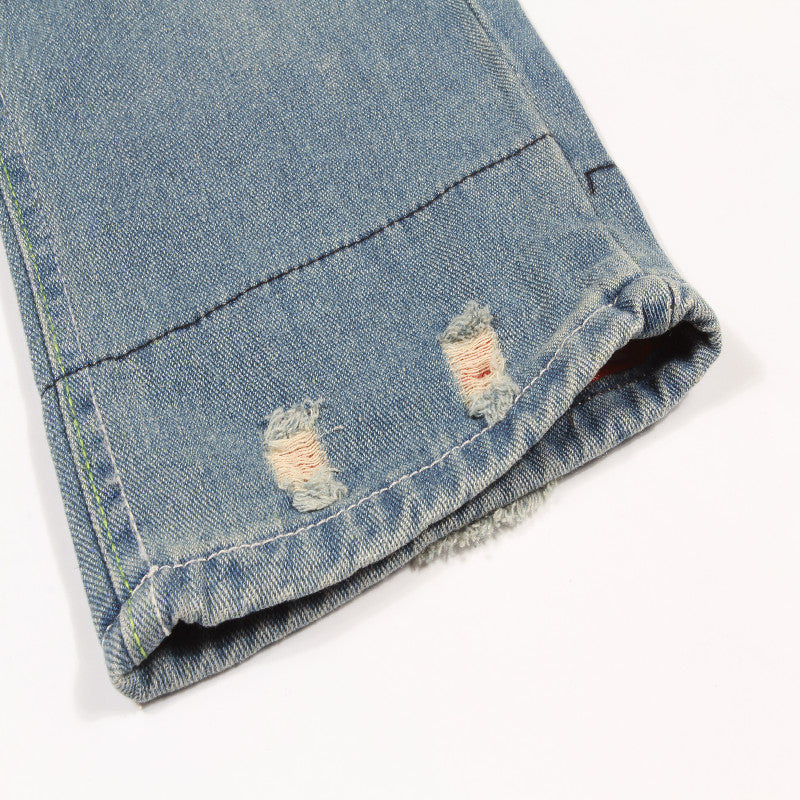 Autumn New Retro Hole Jeans Cotton Denim Trouseplus Size - Sheseelady