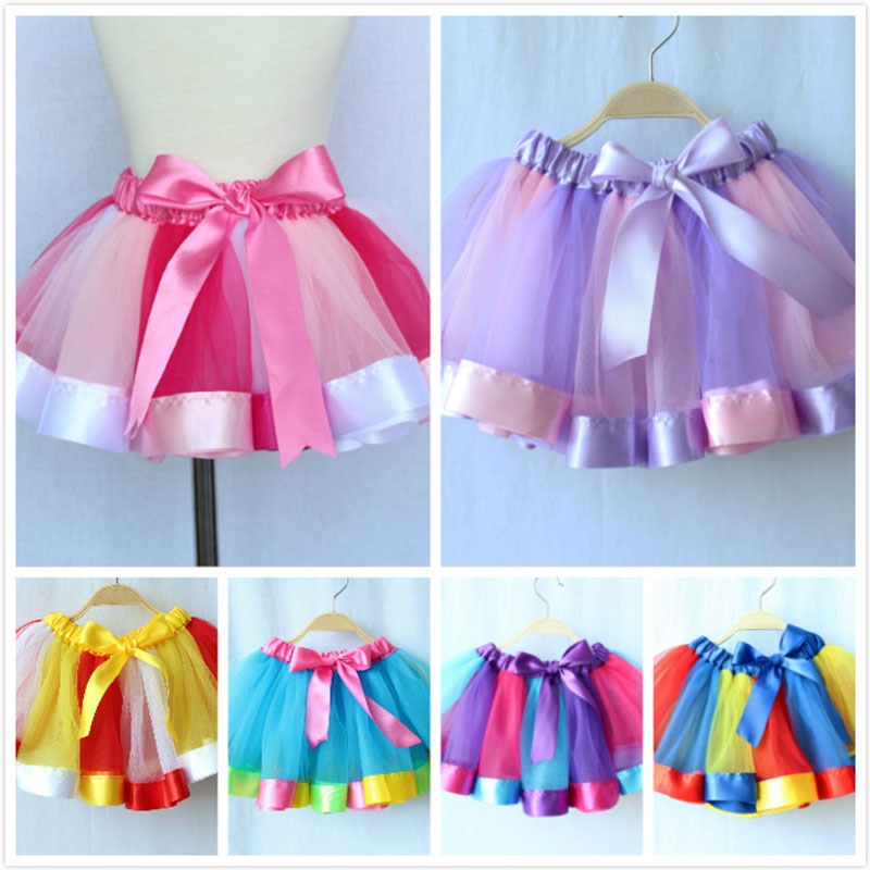 3M-8T Princess And Rainbow Tulle Skirts For Girls - Sheseelady