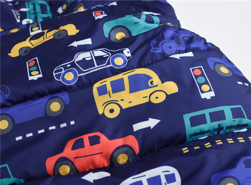 Cheaper Autumn Winter Warm Kids Vests For Boys Cartoon Rainbow Dinosaur Outerwear Sleeveless Hooded Jackets Gilet Baby Boy Coats - Sheseelady