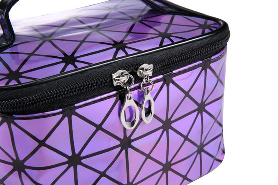 Functional Cosmetic Bag Women Fashion Pu Leather Travel Make Up Necessaries Organizer Zipper Makeup Case Pouch Toiletry Kit Bag - Sheseelady
