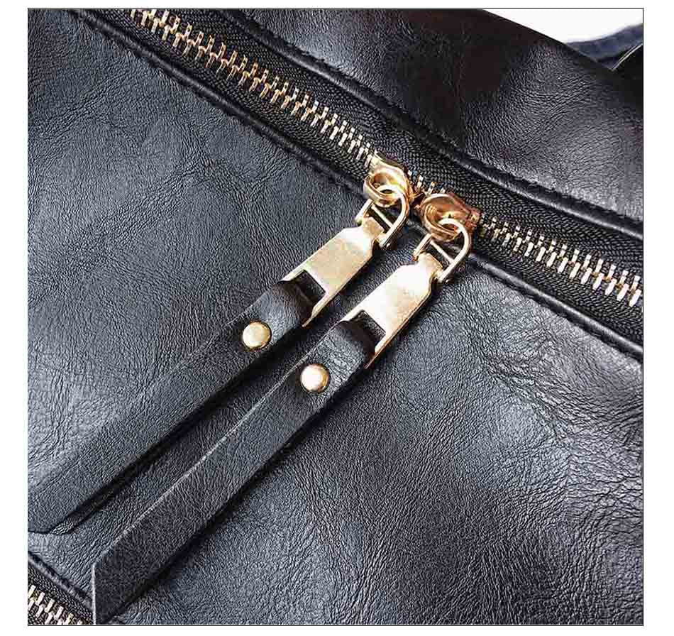 High Quality Pu Leather Rucksack Backpack With Silt Pocket - Sheseelady
