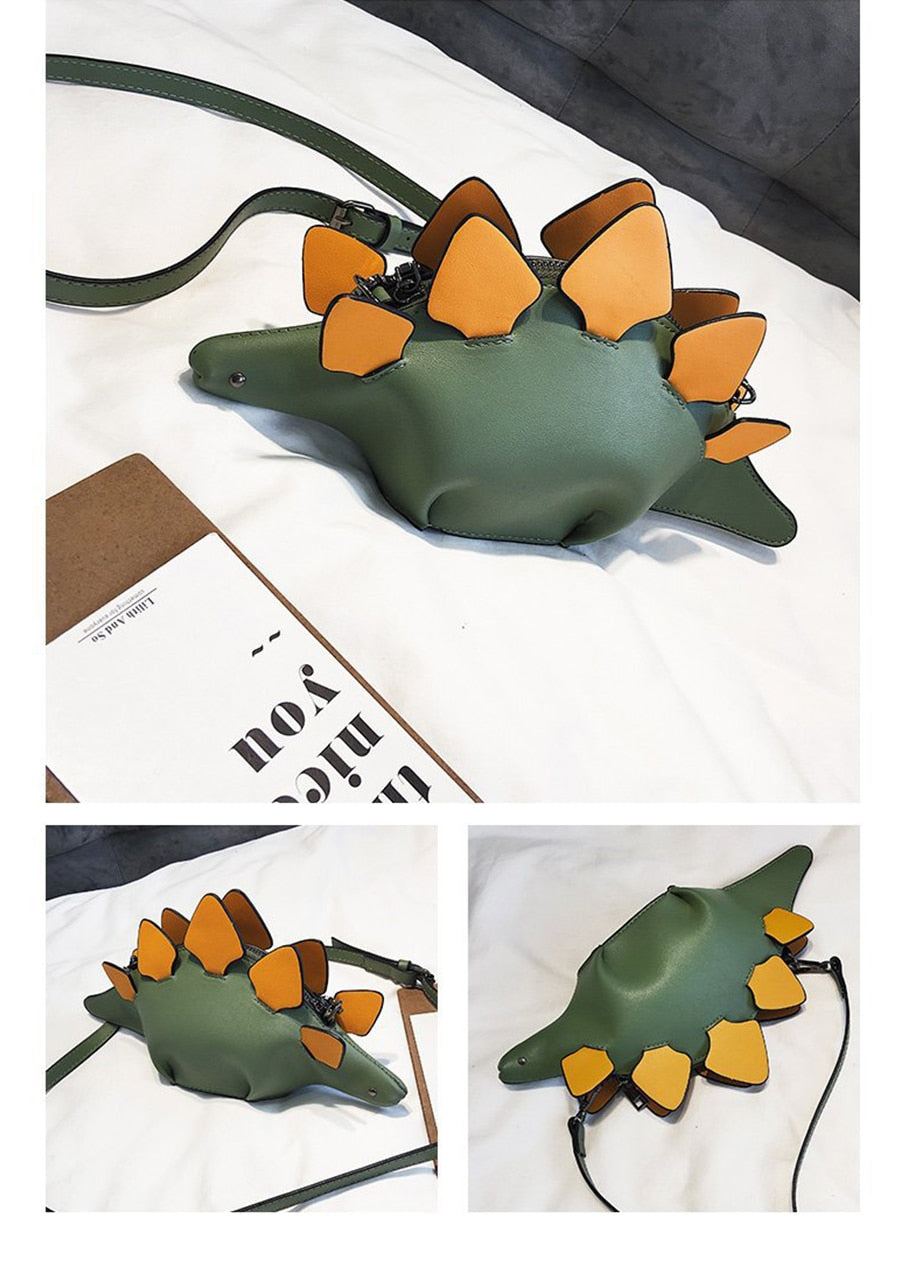 Creative Chameleon Cartoon Handbags Flap 3D Funny Dinosaur Animal Messenger Bag Panelled Shoulder Crossbody Bags Girl Gift - Sheseelady