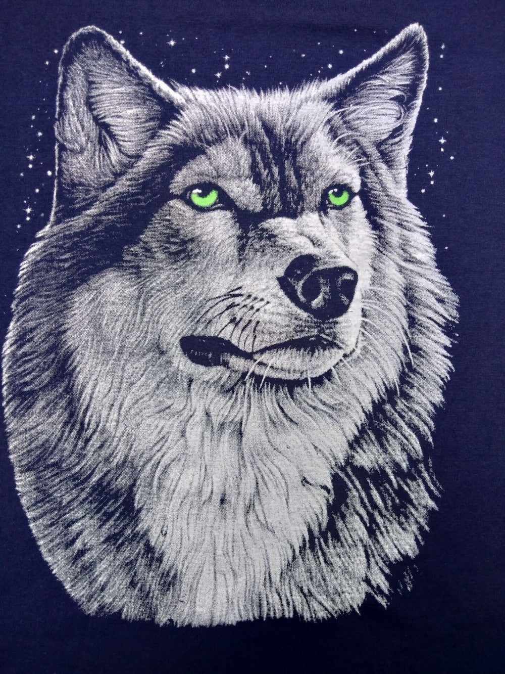 3D Wolf Head Man Round Collar Short Sleeve T-Shirt - Sheseelady
