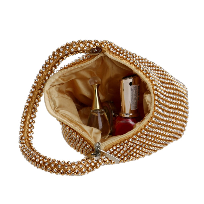 Fully Diamonds Cover Polyester Zipper Bag For New Year Gift - Sheseelady
