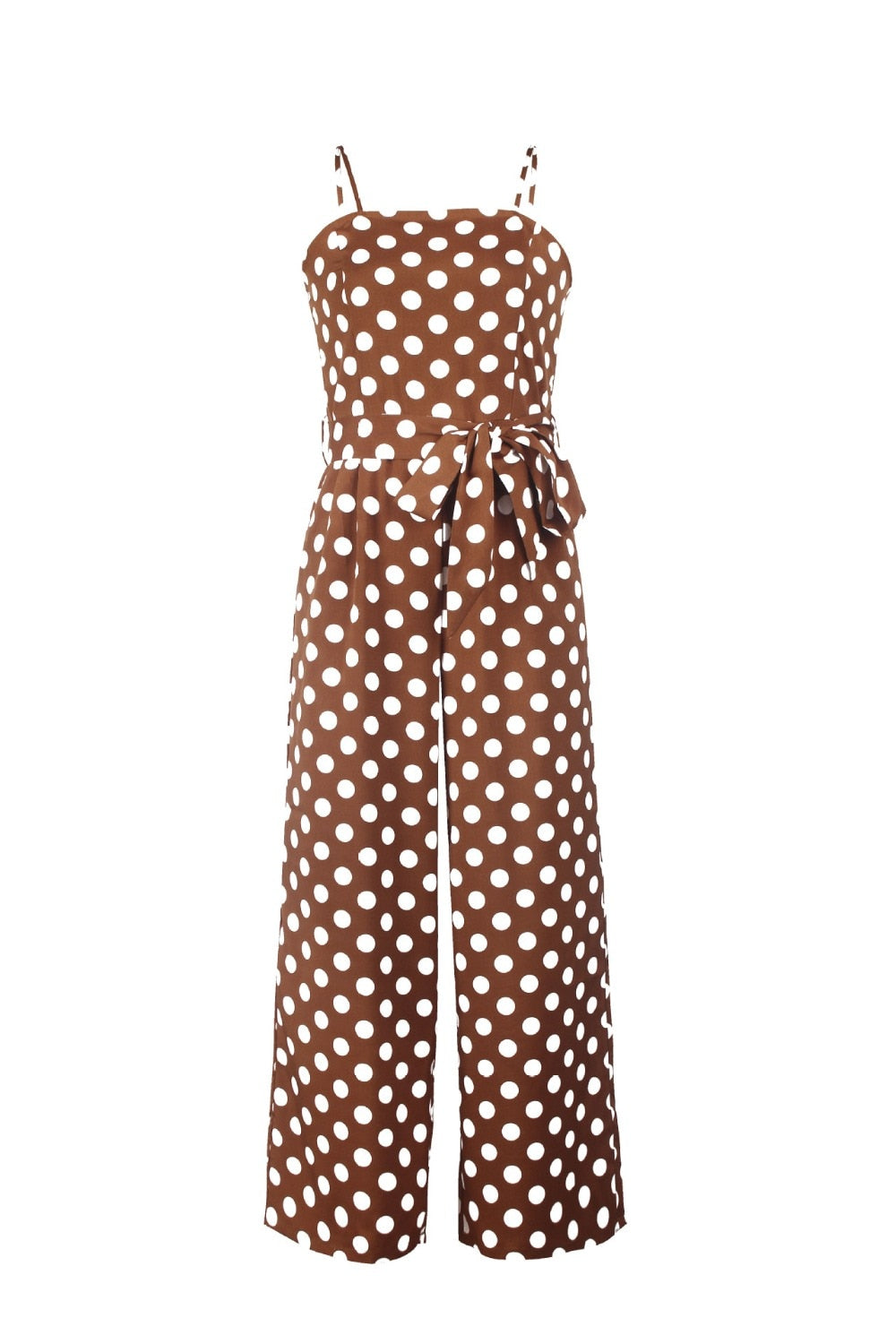 Elegant Stylish Ladies' Polka Dot Print Lace-up Jumpsuits