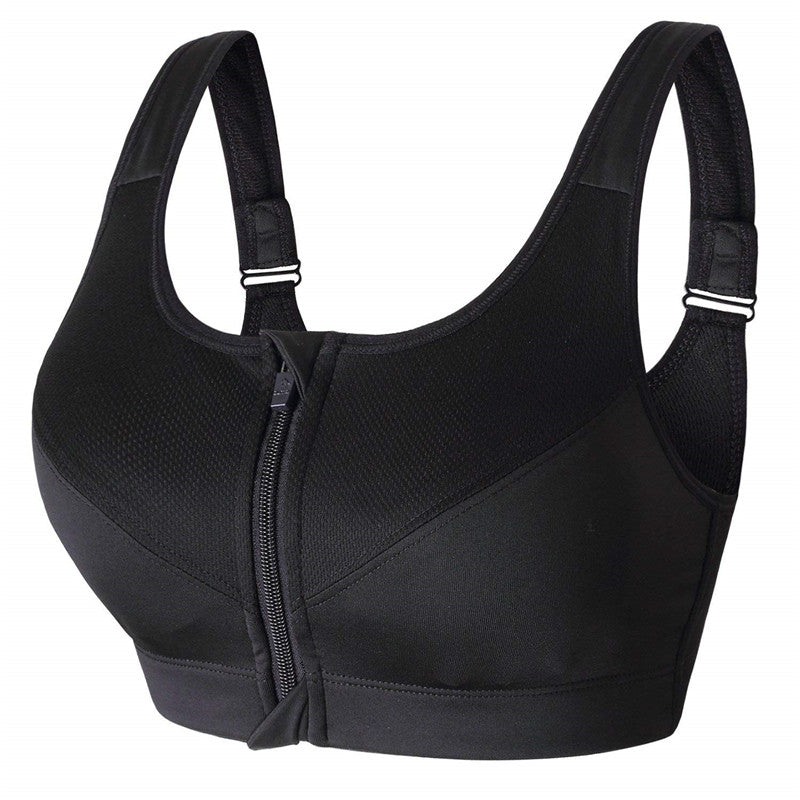 Hot Women Zipper Push Up Sports Bras Vest Underwear Shockproof Breathable Gym Fitness Athletic Running Yoga Bh Sport Tops - Sheseelady