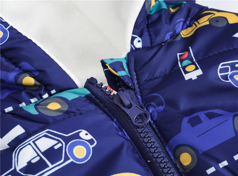 Cheaper Autumn Winter Warm Kids Vests For Boys Cartoon Rainbow Dinosaur Outerwear Sleeveless Hooded Jackets Gilet Baby Boy Coats - Sheseelady