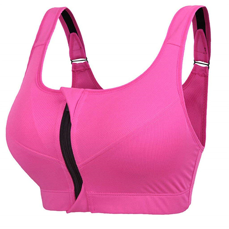 Hot Women Zipper Push Up Sports Bras Vest Underwear Shockproof Breathable Gym Fitness Athletic Running Yoga Bh Sport Tops - Sheseelady