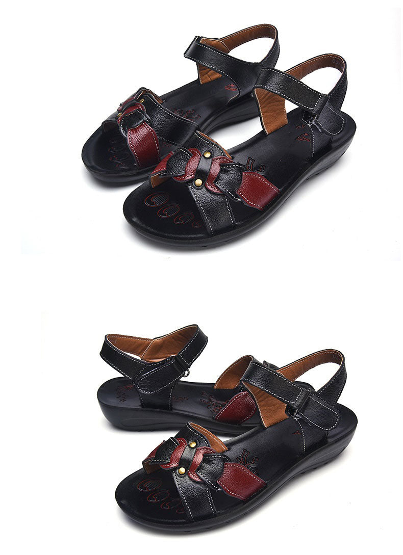 Casual Genuine Leather Sandals Women Wedge Sandals Platform Summer Shoes Ladies Sandalias Beach Shoes Chaussures Femme - Sheseelady
