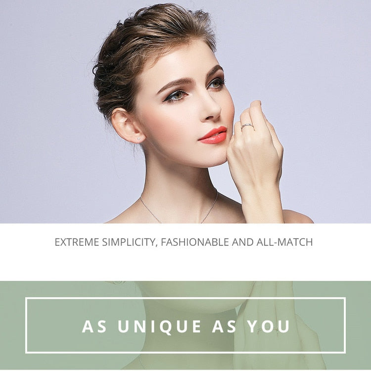 925 100% Solid Sterling Silver Forever Love Heart Finger Ring Original Jewelry Gift Global Shopping Festival - Sheseelady