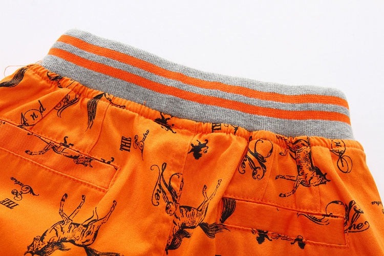 Cartoon Printed Horse Summer Shorts For Unisex Kids - Sheseelady