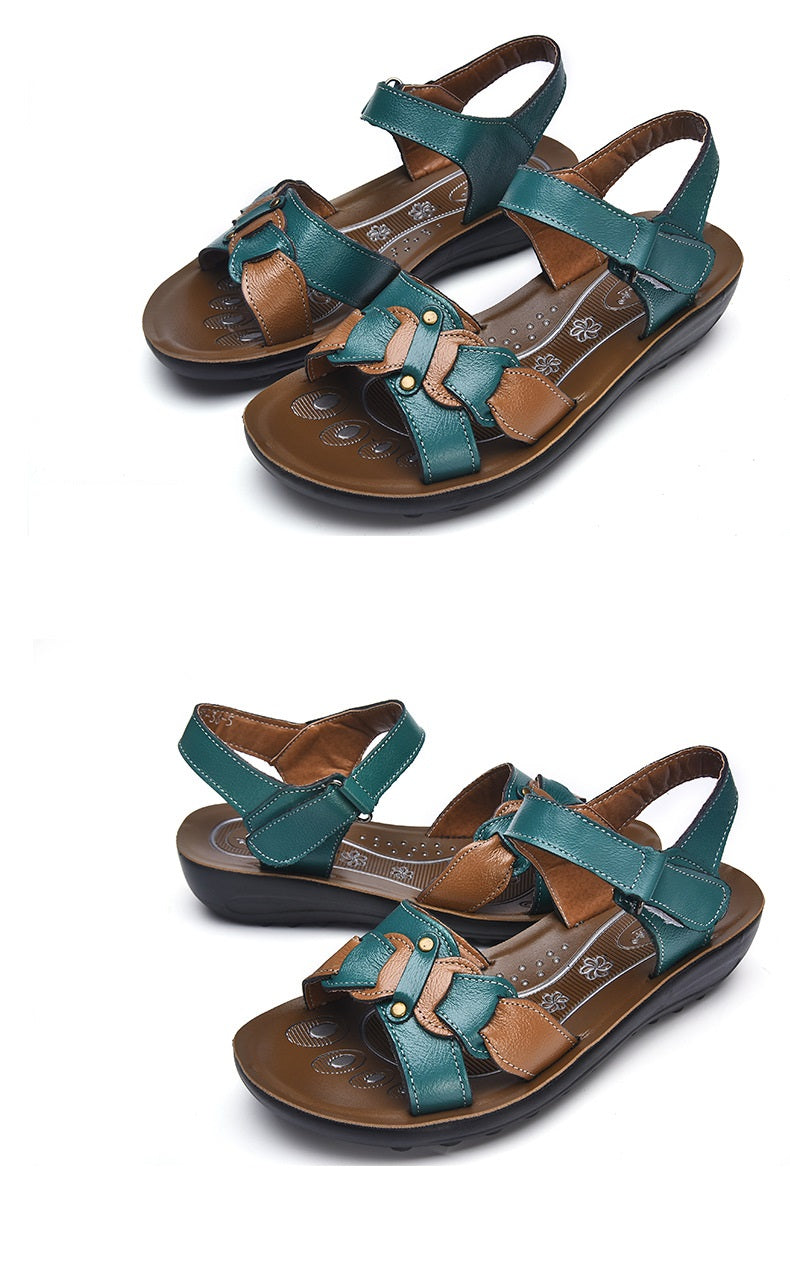 Casual Genuine Leather Sandals Women Wedge Sandals Platform Summer Shoes Ladies Sandalias Beach Shoes Chaussures Femme - Sheseelady