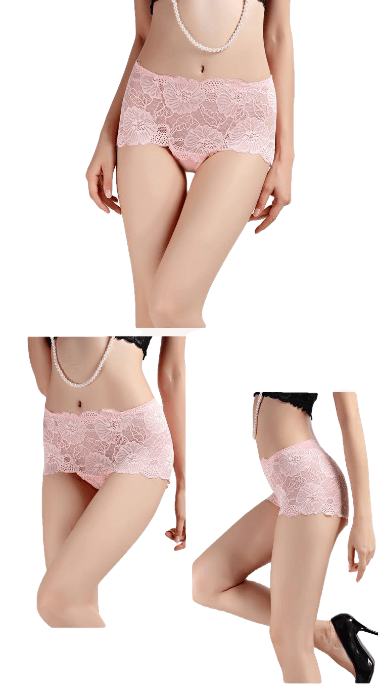 Sexy Hollow Out Floral Embroidery Lace Briefs Women With L-5Xl For Ladies
