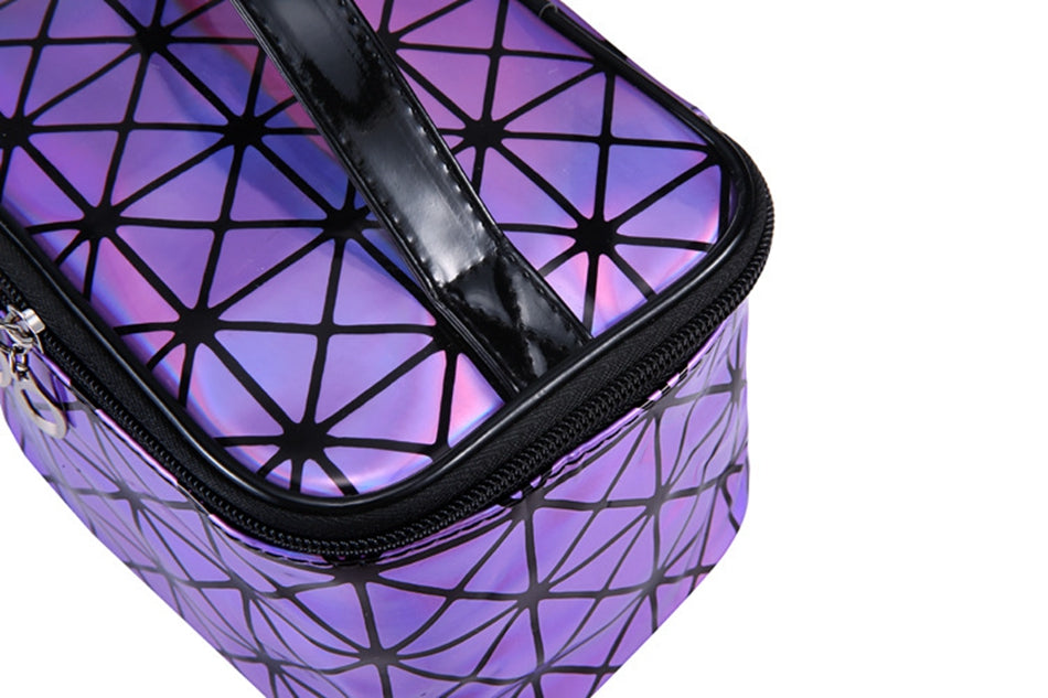 Functional Cosmetic Bag Women Fashion Pu Leather Travel Make Up Necessaries Organizer Zipper Makeup Case Pouch Toiletry Kit Bag - Sheseelady