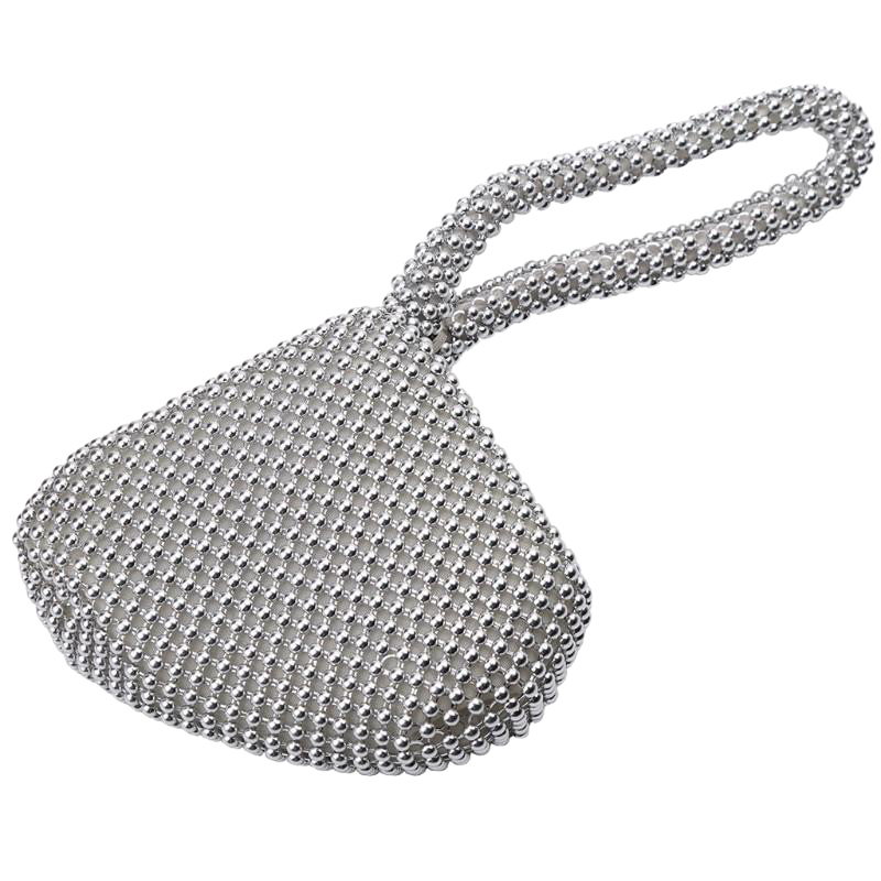 Trendy Women's Rhinestone Surface Metallic Clutch Bag For Party Wedding