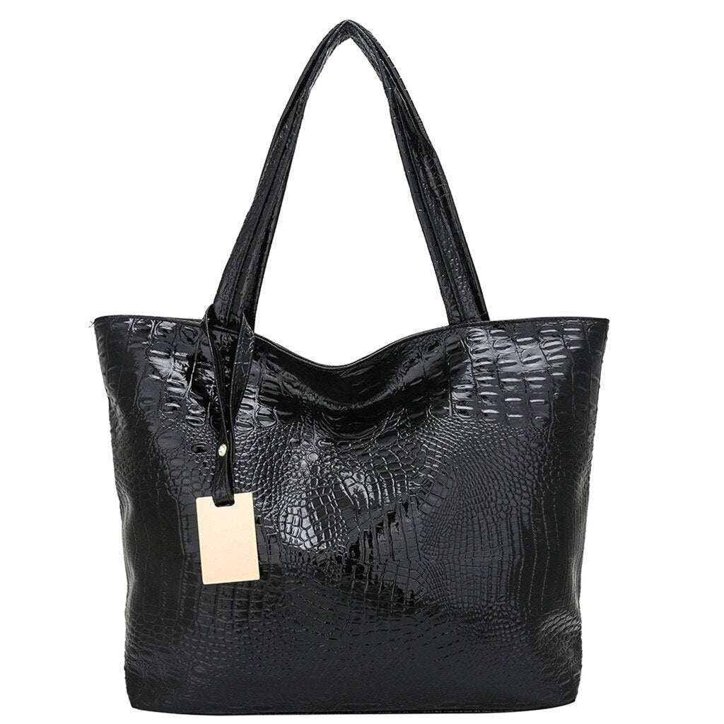 Trendy Casual Ladies' Large Capacity Alligator Shoulder Bags