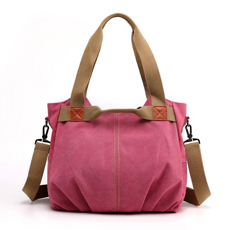 Trendy Casual Ladies' Zippered Canvas Shoulder Bags