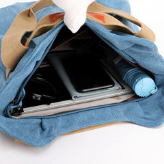 Trendy Casual Ladies' Zippered Canvas Shoulder Bags