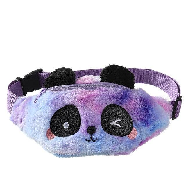 Fashionable Girls' Plush Waist Bag With Cute Unicorn Shape For Phone Coin