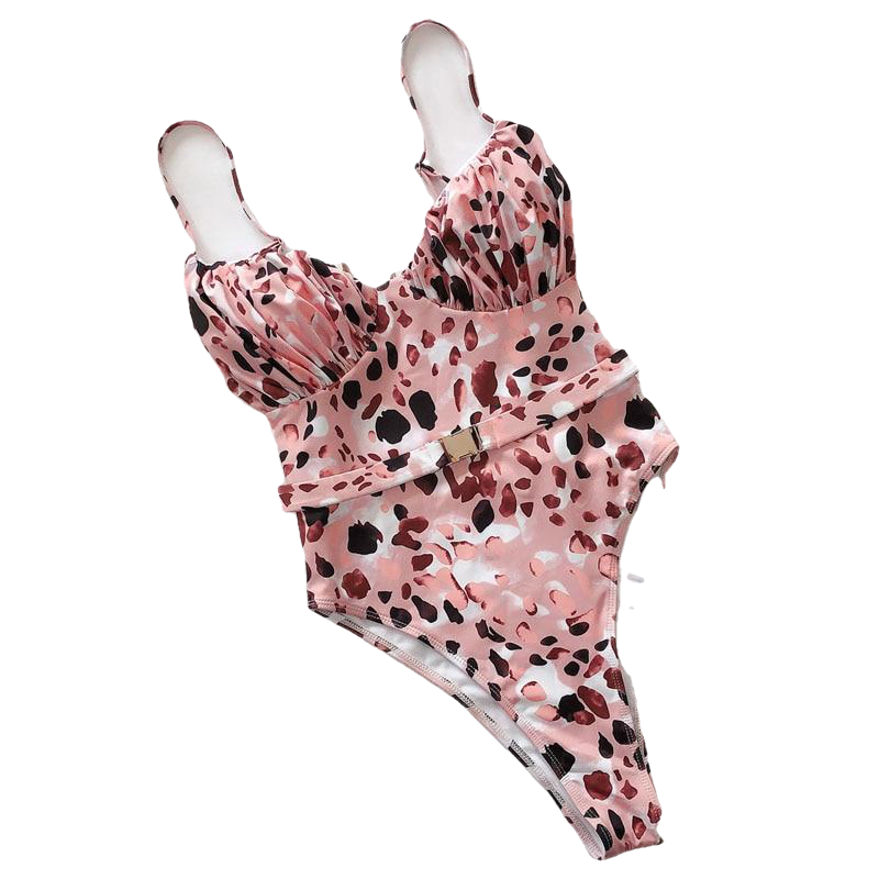 Sexy Women's High Cut Push Up Solid Monokini One Piece