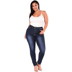 Leggings Blue Denim Skinny Stretch Bodycon Slim Jeans - Sheseelady