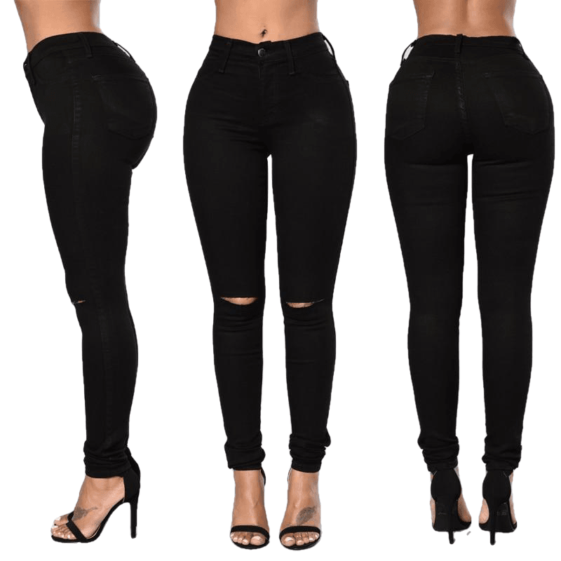 High Waist Skinny Fashion Boyfriend Jeans - Sheseelady