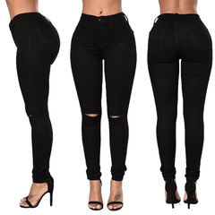 High Waist Skinny Fashion Boyfriend Jeans - Sheseelady