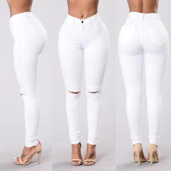 High Waist Skinny Fashion Boyfriend Jeans - Sheseelady