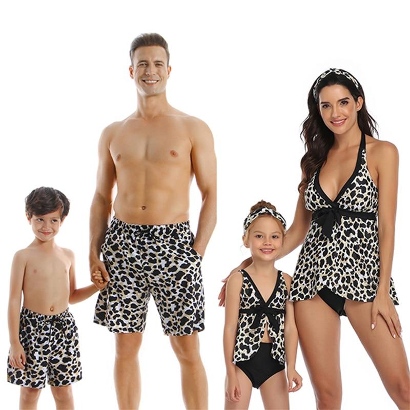 Fashionable High Waist Family Swimwear Two Piece For Hot Mom & Daughter