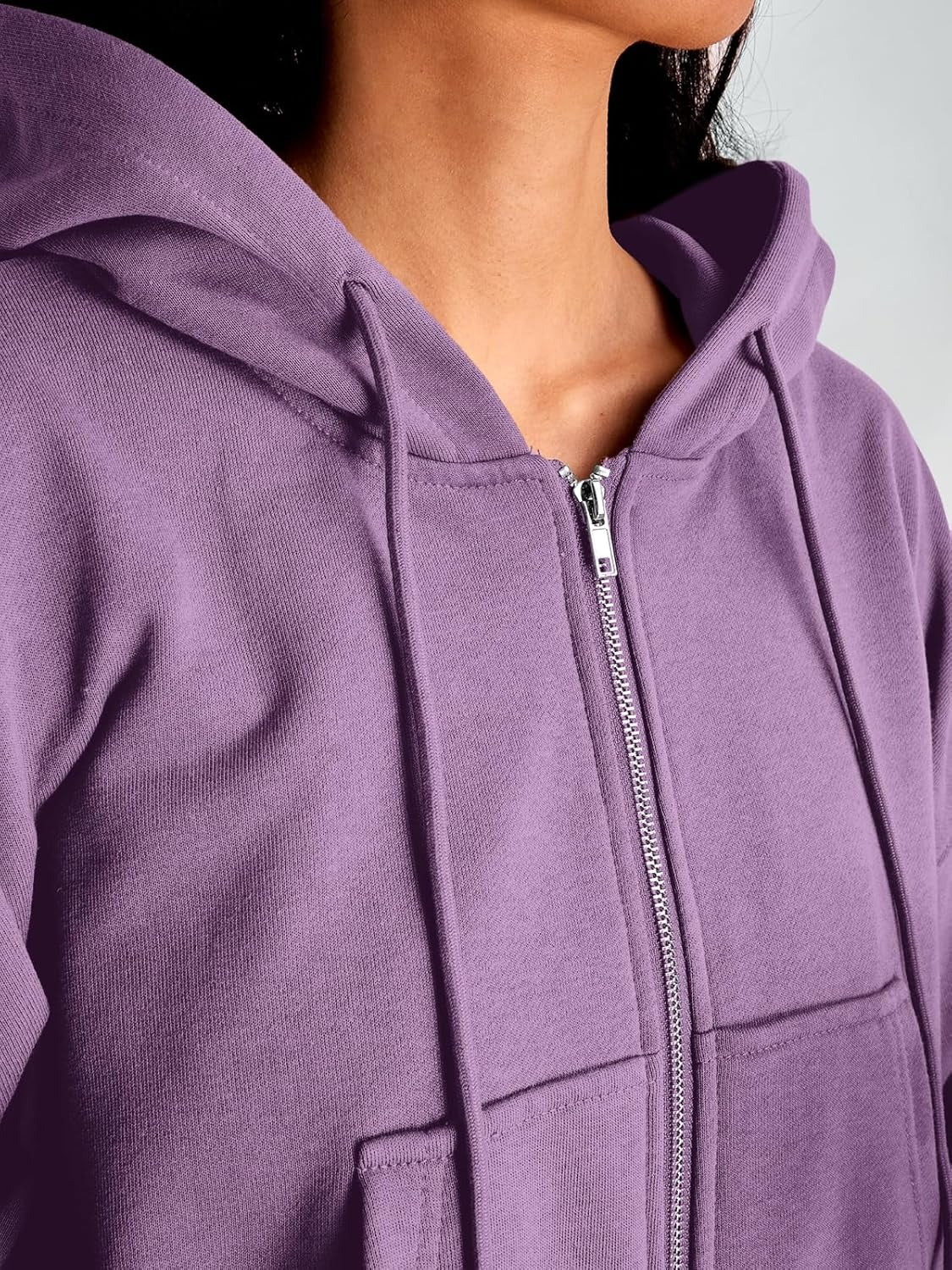 Women’s Full-Zip Hoodie with Fleece Lining – Cozy, Lightweight, Casual Fall and Winter Sweatshirt – Soft, Breathable Hoodie Jacket with Drop Shoulder & Slight Stretch