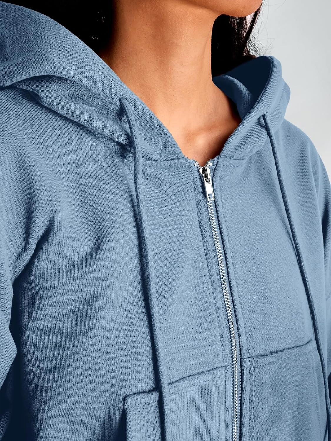 Women’s Full-Zip Hoodie with Fleece Lining – Cozy, Lightweight, Casual Fall and Winter Sweatshirt – Soft, Breathable Hoodie Jacket with Drop Shoulder & Slight Stretch