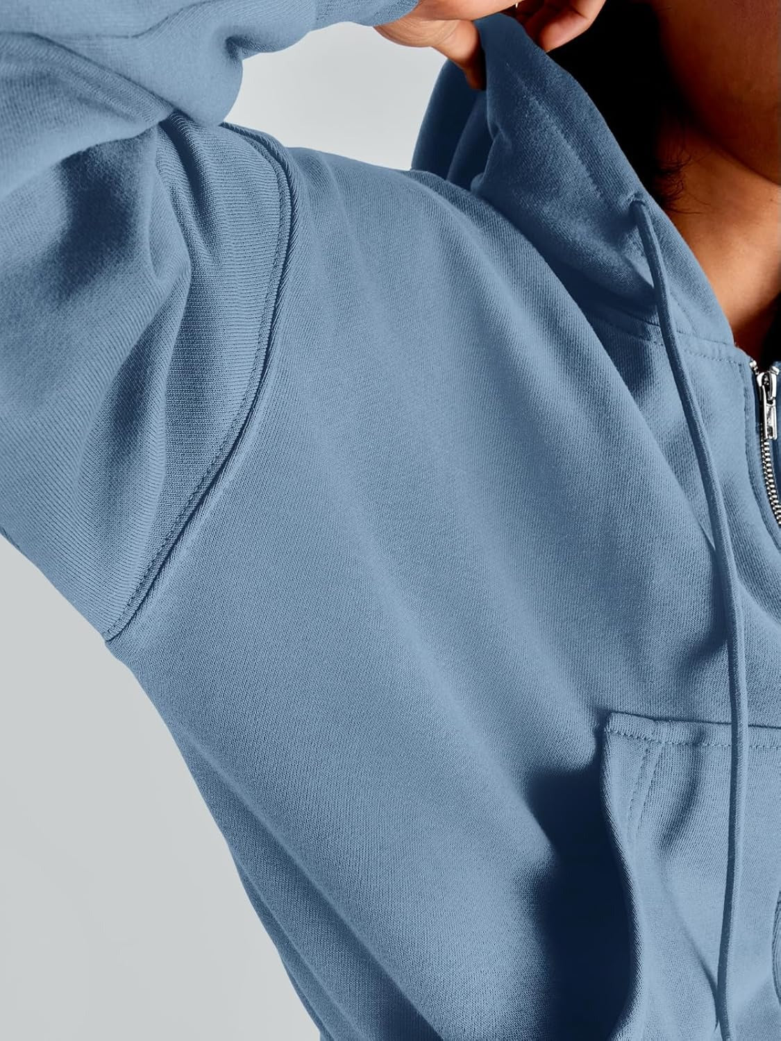 Women’s Full-Zip Hoodie with Fleece Lining – Cozy, Lightweight, Casual Fall and Winter Sweatshirt – Soft, Breathable Hoodie Jacket with Drop Shoulder & Slight Stretch