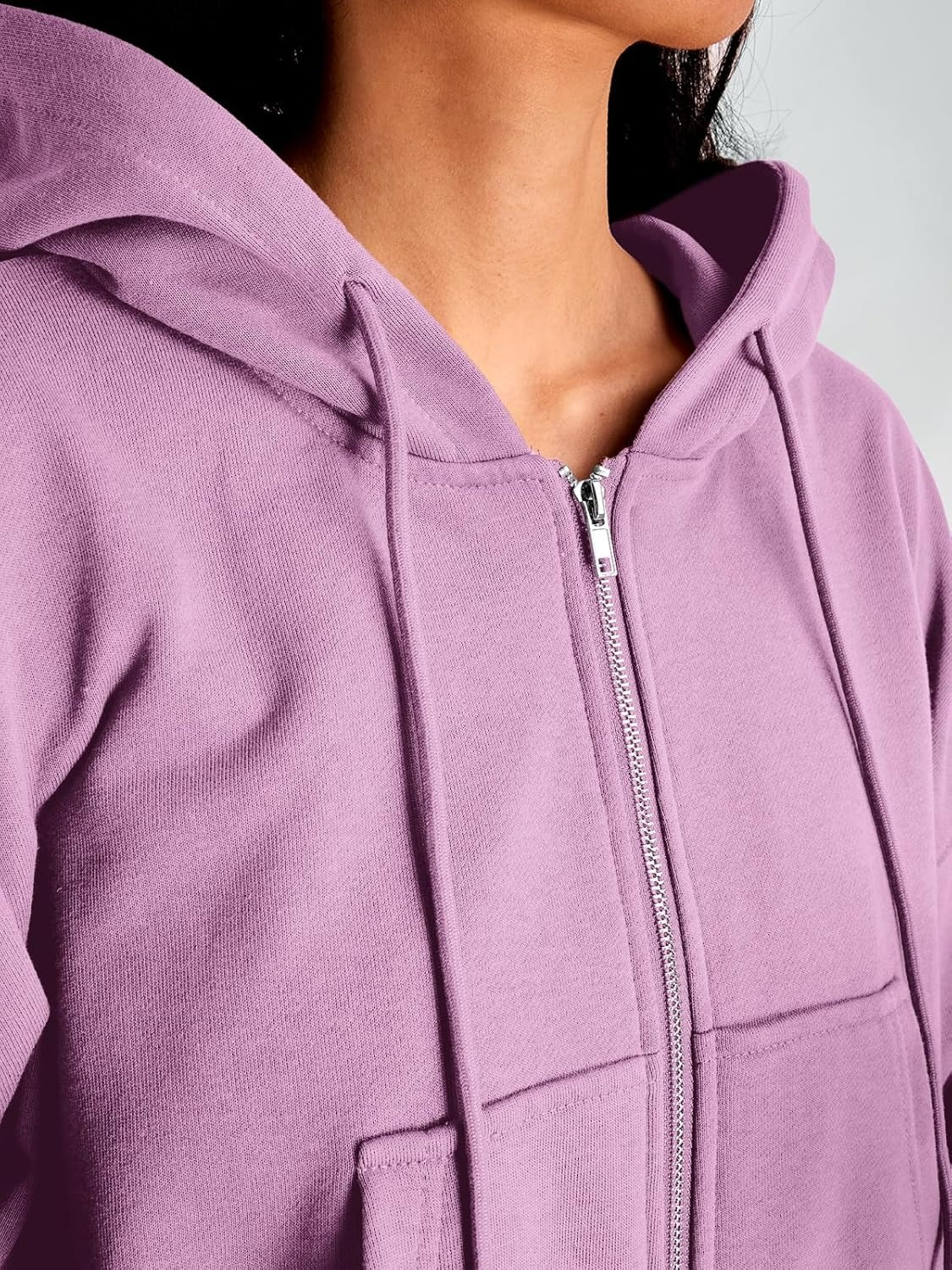 Women’s Full-Zip Hoodie with Fleece Lining – Cozy, Lightweight, Casual Fall and Winter Sweatshirt – Soft, Breathable Hoodie Jacket with Drop Shoulder & Slight Stretch