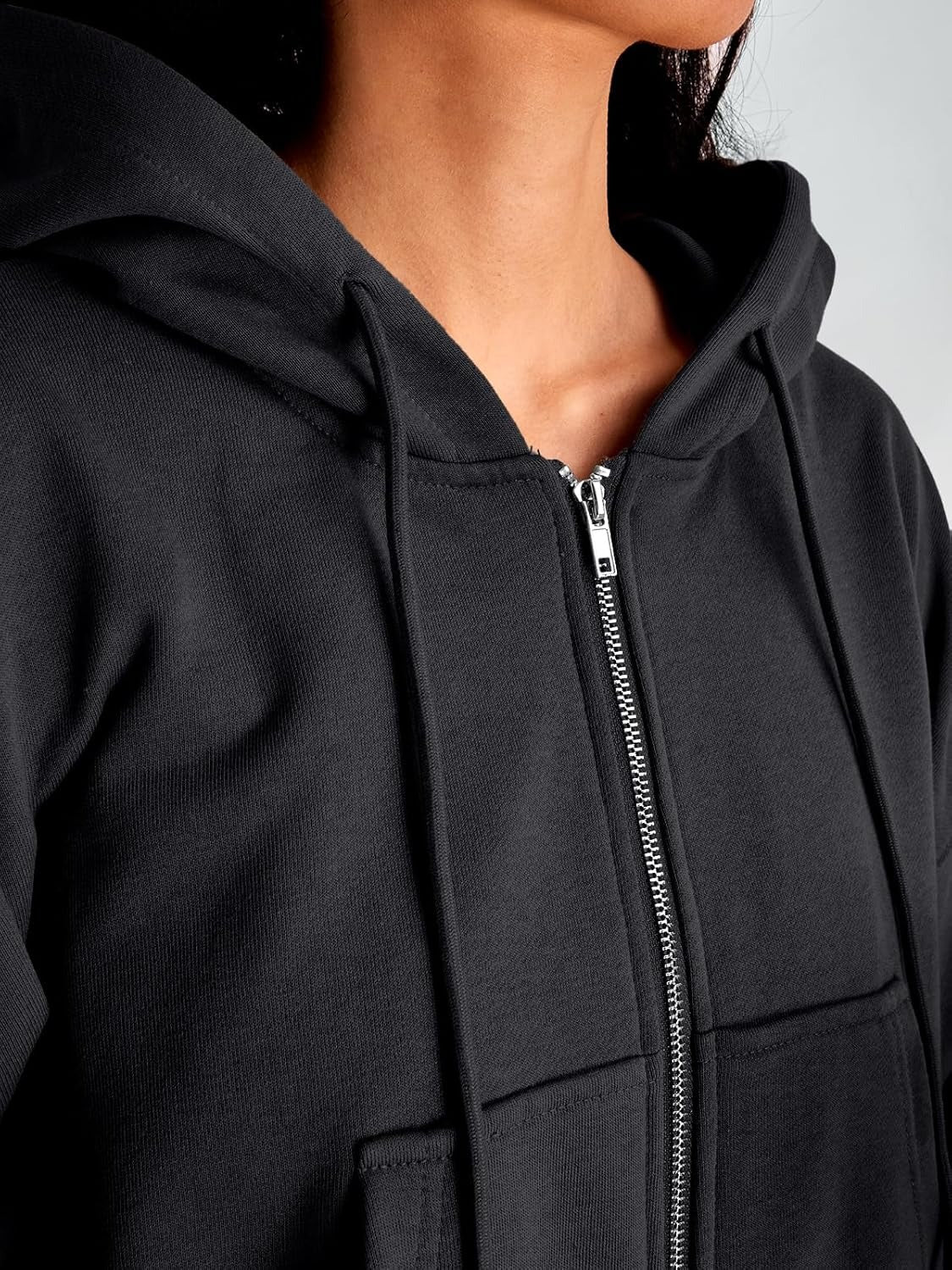 Women’s Full-Zip Hoodie with Fleece Lining – Cozy, Lightweight, Casual Fall and Winter Sweatshirt – Soft, Breathable Hoodie Jacket with Drop Shoulder & Slight Stretch