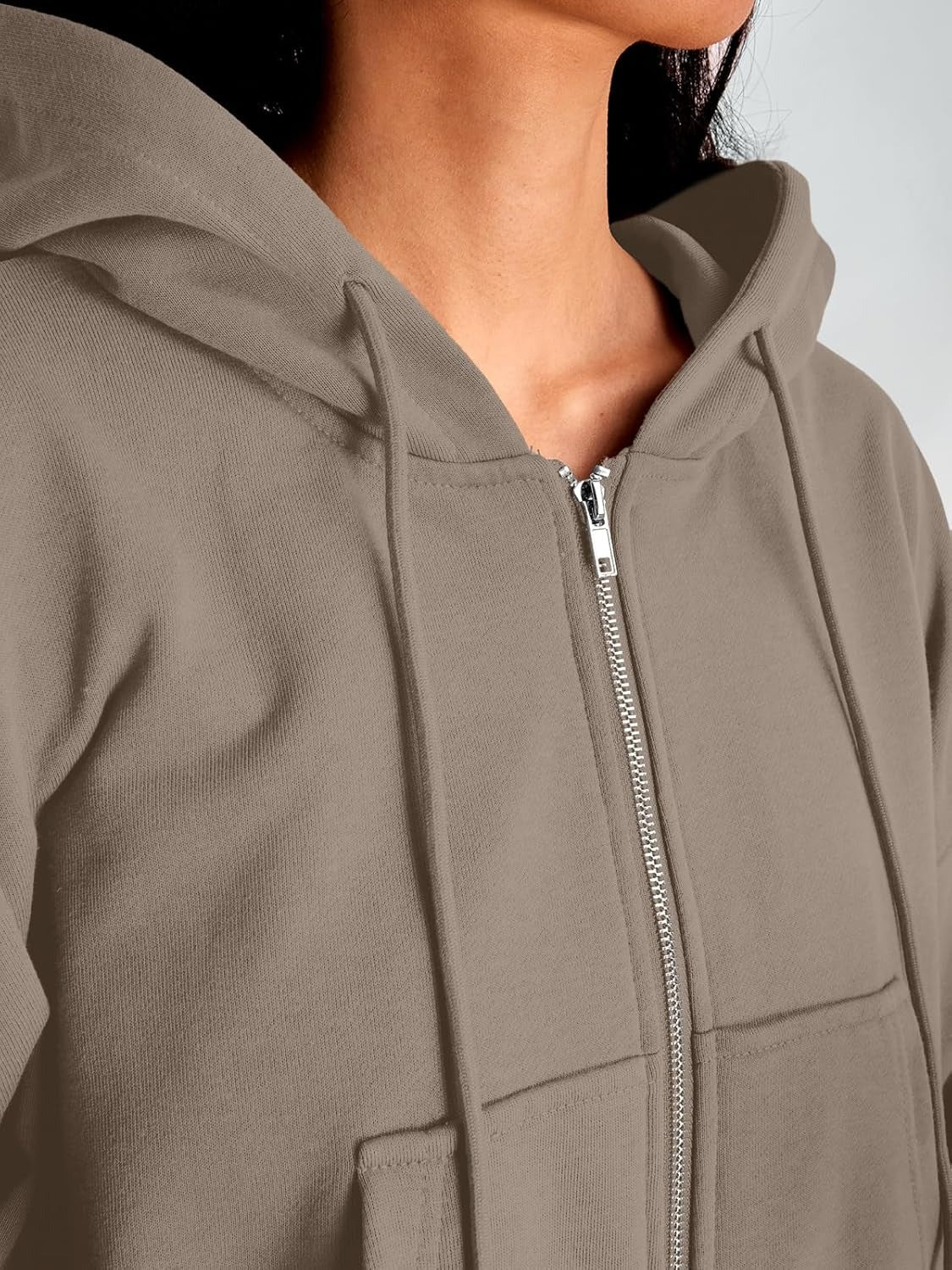 Women’s Full-Zip Hoodie with Fleece Lining – Cozy, Lightweight, Casual Fall and Winter Sweatshirt – Soft, Breathable Hoodie Jacket with Drop Shoulder & Slight Stretch